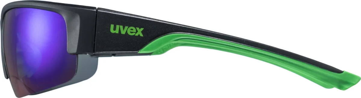 uvex Sportstyle 215 lunettes de vélo Noir Mat Vert / Miroir Vert – Image 4